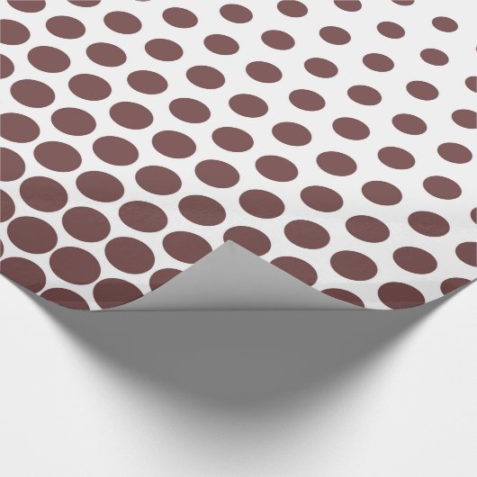 Deep Coffee Polka Dot Modern White Cadeaupapier (Hoek)