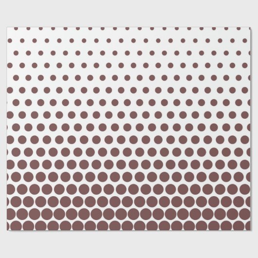 Deep Coffee Polka Dot Modern White Cadeaupapier (Vlak)