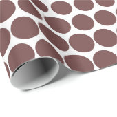 Deep Coffee Polka Dot Modern White Cadeaupapier (Rol Hoek)