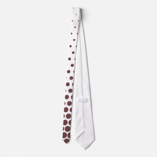 Deep Coffee Polka Dots Modern White Stropdas (Achterkant)