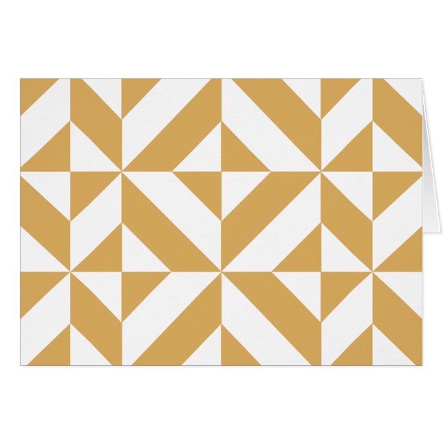 Deep Cool Gold Geometric Deco Cube Patroon (Voorkant Horizontaal)