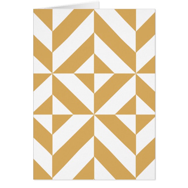 Deep Cool Gold Geometric Deco Cube Patroon (Voorkant)