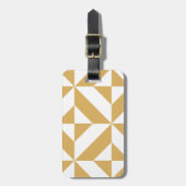 Deep Cool Gold Geometric Deco Cube Patroon Bagagelabel (Voorkant verticaal)