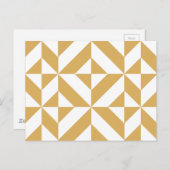 Deep Cool Gold Geometric Deco Cube Patroon Briefkaart (Voorkant / Achterkant)