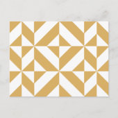 Deep Cool Gold Geometric Deco Cube Patroon Briefkaart (Voorkant)