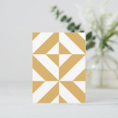 Deep Cool Gold Geometric Deco Cube Patroon Briefkaart (Staand voorkant)