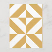 Deep Cool Gold Geometric Deco Cube Patroon Briefkaart (Voorkant)