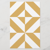 Deep Cool Gold Geometric Deco Cube Patroon Briefpapier (Voorkant)