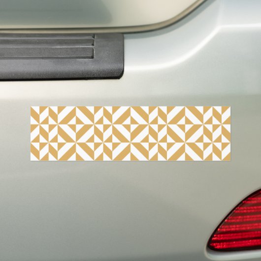 Deep Cool Gold Geometric Deco Cube Patroon Bumpersticker (Op auto)