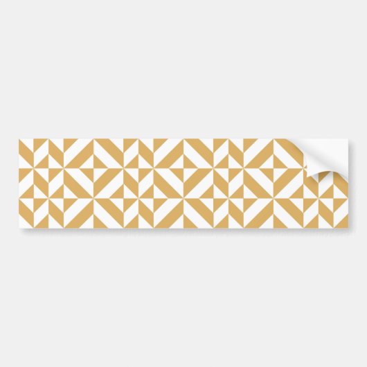 Deep Cool Gold Geometric Deco Cube Patroon Bumpersticker (Voorkant)