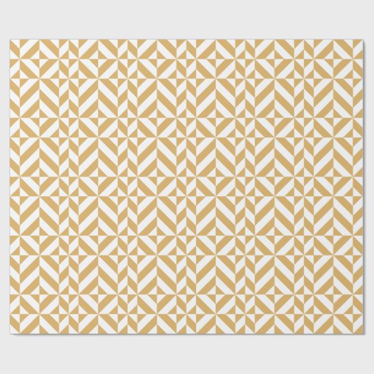 Deep Cool Gold Geometric Deco Cube Patroon Cadeaupapier (Vlak)