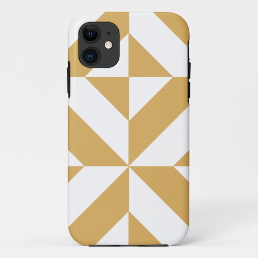 Deep Cool Gold Geometric Deco Cube Patroon Case-Mate iPhone Case (Achterkant)