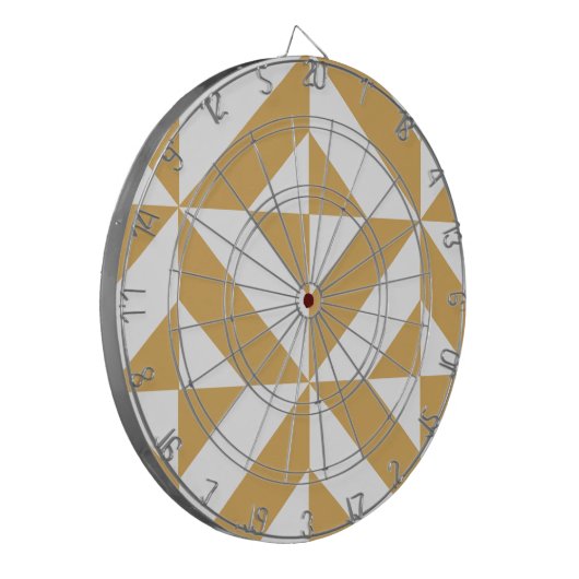 Deep Cool Gold Geometric Deco Cube Patroon Dartbord (Voorkant Links)
