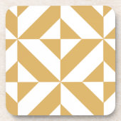 Deep Cool Gold Geometric Deco Cube Patroon Drankjes Onderzetter (Voorkant)