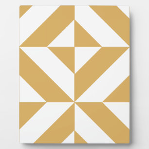 Deep Cool Gold Geometric Deco Cube Patroon Fotoplaat