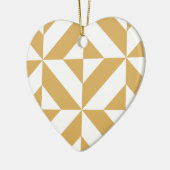Deep Cool Gold Geometric Deco Cube Patroon Keramisch Ornament (Links)