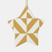 Deep Cool Gold Geometric Deco Cube Patroon Keramisch Ornament (Rechts)