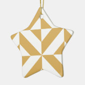 Deep Cool Gold Geometric Deco Cube Patroon Keramisch Ornament (Links)
