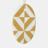 Deep Cool Gold Geometric Deco Cube Patroon Keramisch Ornament (Rechts)