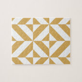 Deep Cool Gold Geometric Deco Cube Patroon Legpuzzel (Horizontaal)