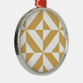 Deep Cool Gold Geometric Deco Cube Patroon Metalen Ornament (Rechts)