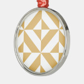 Deep Cool Gold Geometric Deco Cube Patroon Metalen Ornament (Links)