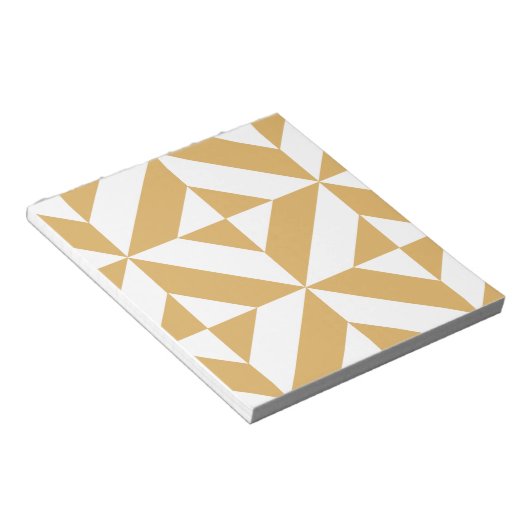 Deep Cool Gold Geometric Deco Cube Patroon Notitieblok (Schuin)