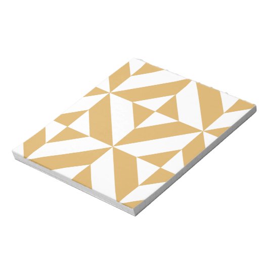 Deep Cool Gold Geometric Deco Cube Patroon Notitieblok (Linkerzijde)