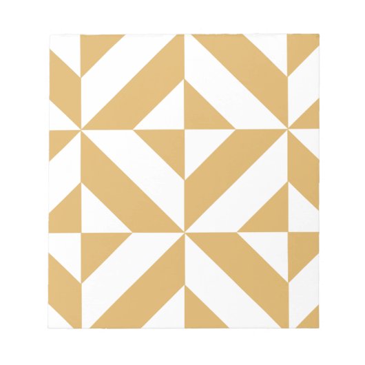 Deep Cool Gold Geometric Deco Cube Patroon Notitieblok (Voorkant)