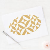 Deep Cool Gold Geometric Deco Cube Patroon Ovale Sticker (Envelop)
