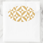 Deep Cool Gold Geometric Deco Cube Patroon Ovale Sticker (Tas)
