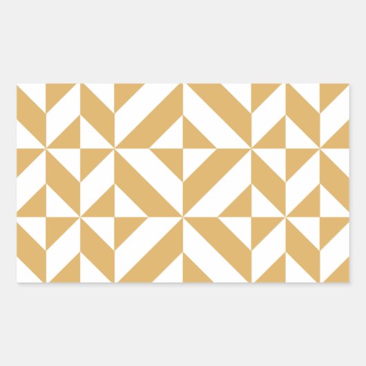 Deep Cool Gold Geometric Deco Cube Patroon Rechthoekige Sticker (Voorkant)