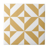 Deep Cool Gold Geometric Deco Cube Patroon Tegeltje (Voorkant)