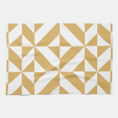 Deep Cool Gold Geometric Deco Cube Patroon Theedoek (Horizontaal)