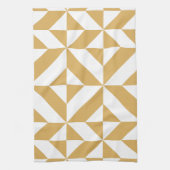 Deep Cool Gold Geometric Deco Cube Patroon Theedoek (Verticaal)