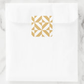 Deep Cool Gold Geometric Deco Cube Patroon Vierkante Sticker (Tas)