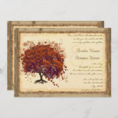 Deep Coral Eggplant Shadows Heart Leaf Tree Kaart (Voorkant / Achterkant)