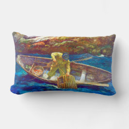 Deep Cove Lobster Man Kustvisser  Kussen