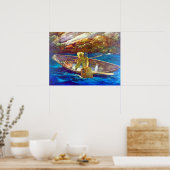 Deep Cove Lobster Man N.C. Wyeth ca. 1938 Poster (Keuken)