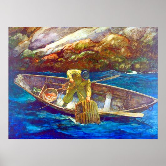 Deep Cove Lobster Man N.C. Wyeth ca. 1938 Poster (Voorkant)