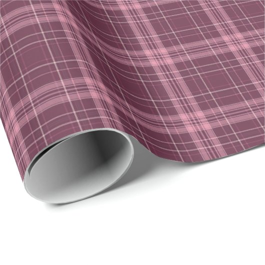 Deep Cranberry Red Tartan Plaid Cadeaupapier (Rol Hoek)