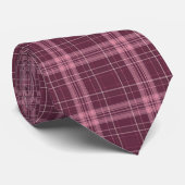 Deep Cranberry Red Tartan Plaid Stropdas (Opgerold)