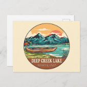 Deep Creek Lake Maryland Boating Vist Embleem Briefkaart (Voorkant / Achterkant)
