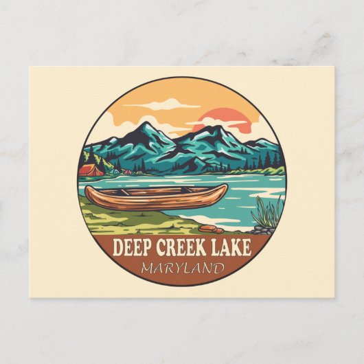 Deep Creek Lake Maryland Boating Vist Embleem Briefkaart (Voorkant)