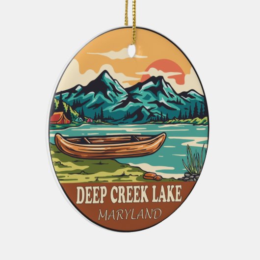 Deep Creek Lake Maryland Boating Vist Embleem Keramisch Ornament (Rechts)
