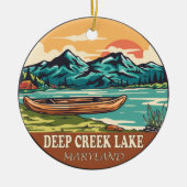 Deep Creek Lake Maryland Boating Vist Embleem Keramisch Ornament (Voorkant)