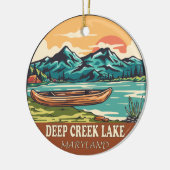 Deep Creek Lake Maryland Boating Vist Embleem Keramisch Ornament (Links)