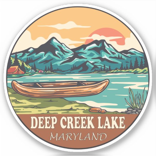 Deep Creek Lake Maryland Boating Vist Embleem Sticker (Voorkant)
