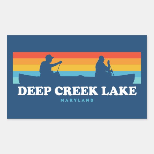 Deep Creek Lake Maryland Canoe Rechthoekige Sticker (Voorkant)