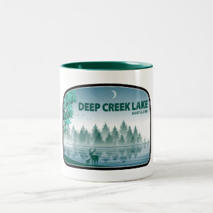Deep Creek Lake Maryland Herten Tweekleurige Koffiemok